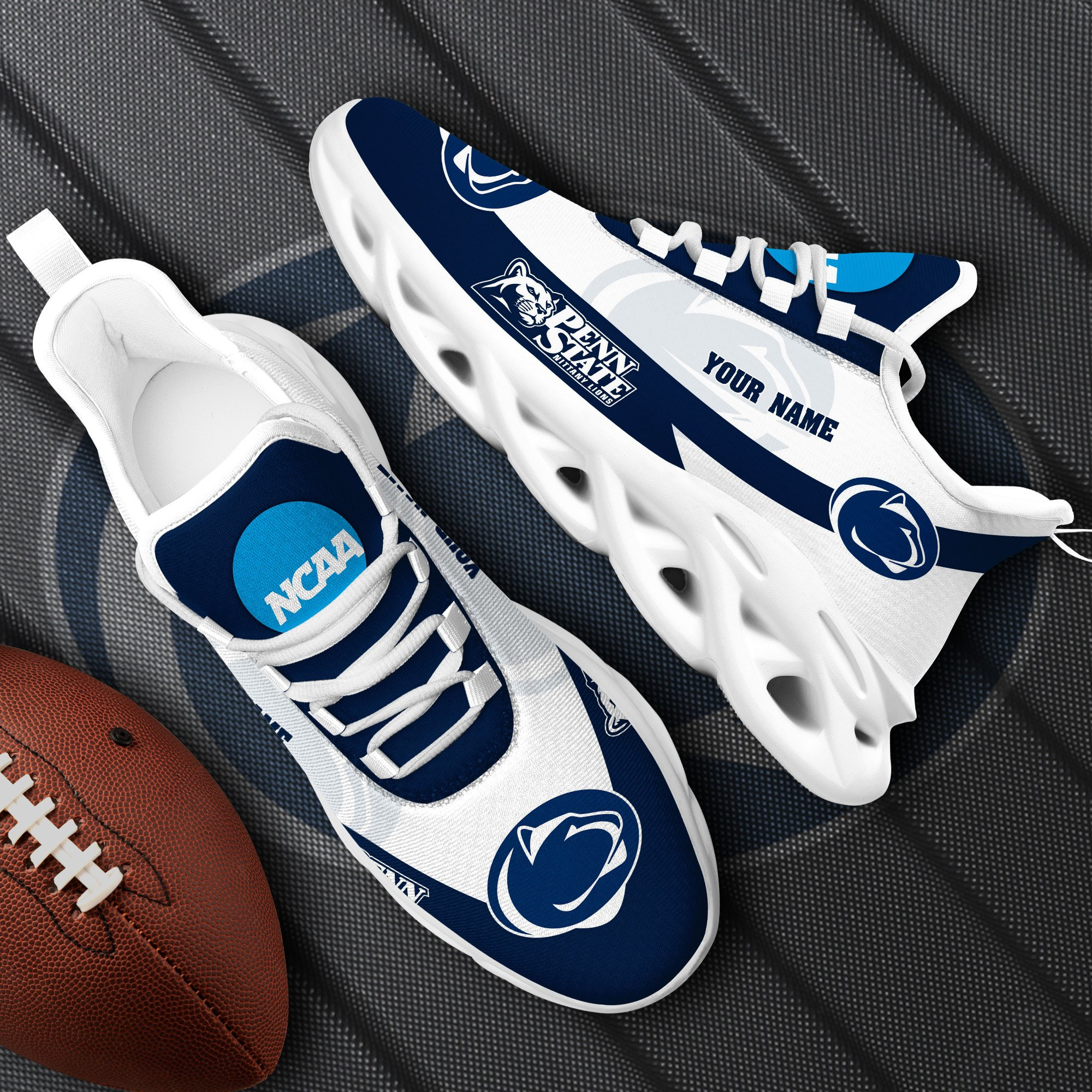 Penn State Nittany Lions White Max Soul Shoes 2025 Versions Custom Your Name, Sports Gift For Fan PH019