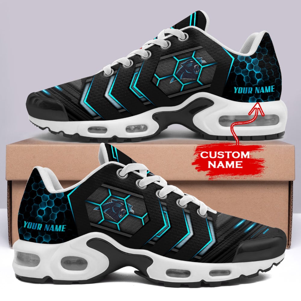 Personalized Carolina Panthers Team Logo Team Neon Color TN Air Max Shoes Air Cushion Sneakers