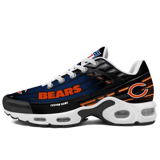 Personalized Chicago Bears Black And Team Color Stripes Black TN Air Max Shoes Air Cushion Sneakers