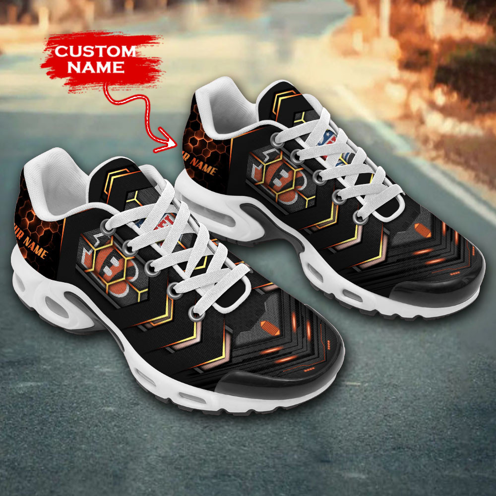 Personalized Cincinnati BengalsTeam Logo Team Neon Color TN Air Max Shoes Air Cushion Sneakers