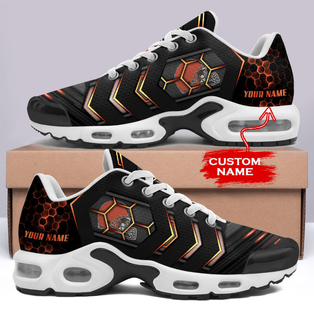 Personalized Cleveland Browns Team Logo Team Neon Color TN Shoes Air Cushion Sneakers