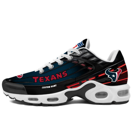Personalized Houston Texans Black And Team Color Stripes Black TN Air Max Shoes Air Cushion Sneakers