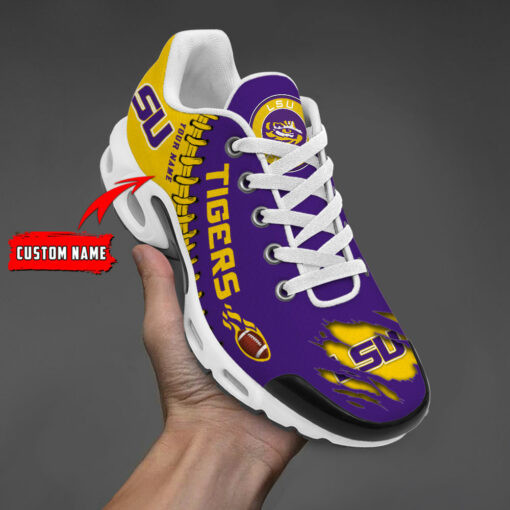 Personalized LSU Tigers Team Logo Rugby Ball Pattern TN Air Max Shoes Air Cushion Sneakers