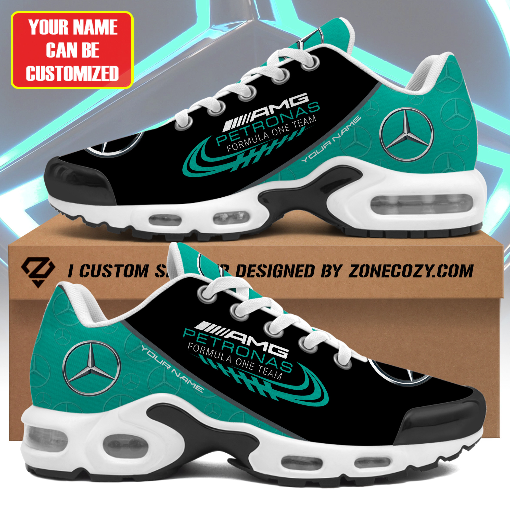 Personalized Mercedes  Petronas Air Cushion Sneaker