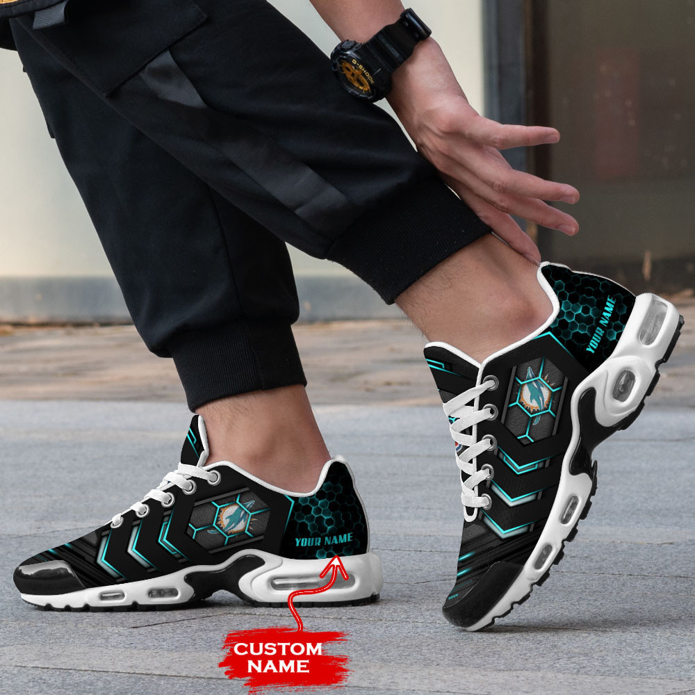 Personalized Miami DolphinsTeam Logo Team Neon Color TN Air Max Shoes Air Cushion Sneakers