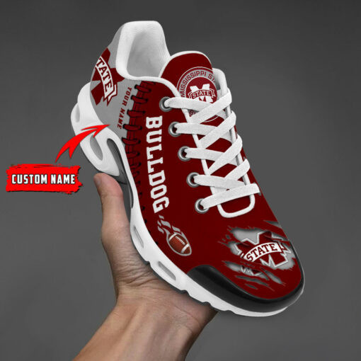 Personalized Mississippi State Bulldogs Team Logo Rugby Ball Pattern TN Shoes Air Cushion Sneakers