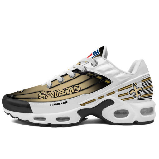 Personalized New Orleans SaintsBlack And Team Color Stripes White TN Air Max Shoes Air Cushion Sneakers