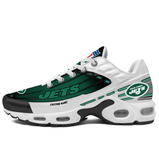 Personalized New York JetsBlack And Team Color Stripes White TN Air Max Shoes Air Cushion Sneakers