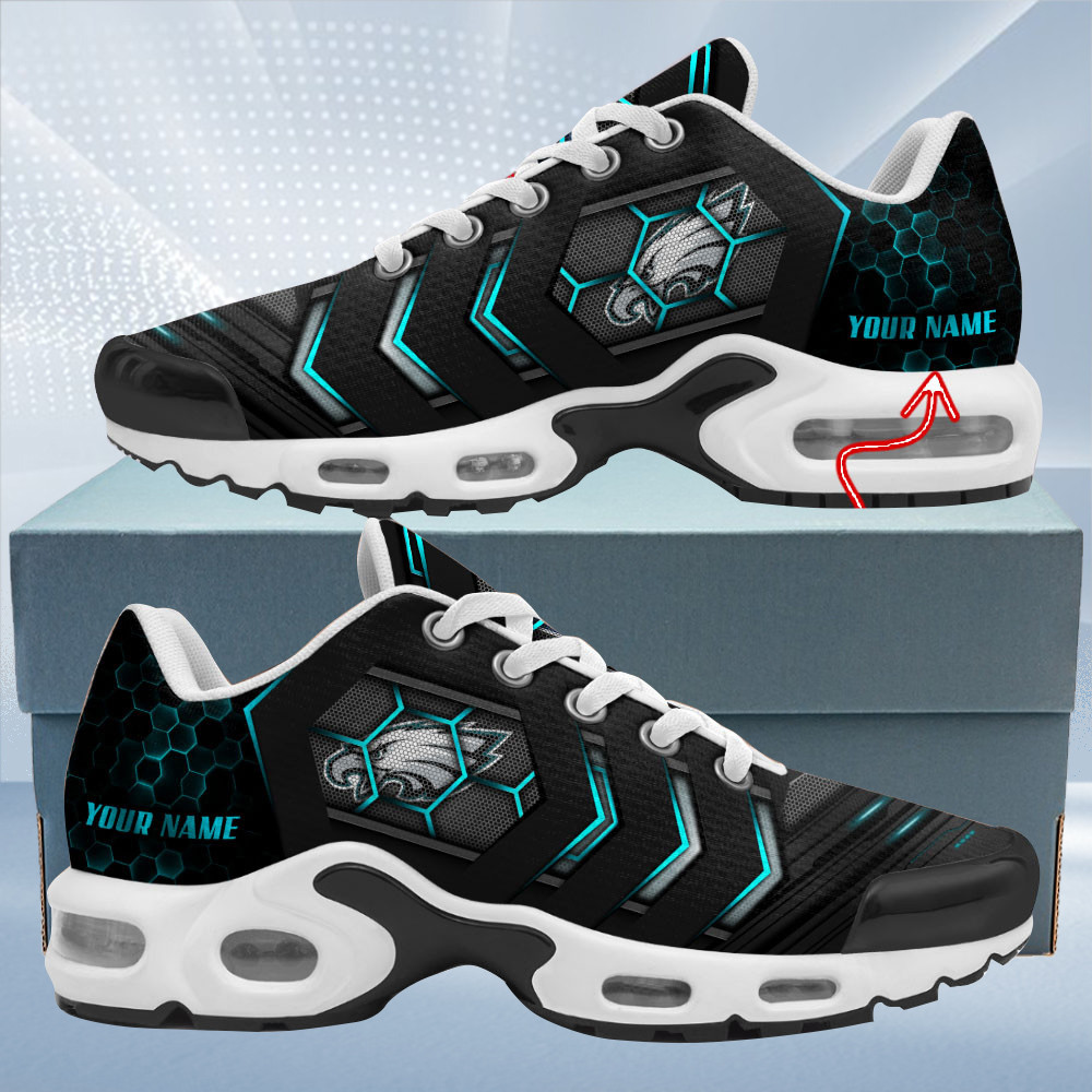 Personalized Philadelphia EaglesTeam Logo Team Neon Color TN Air Max Shoes Air Cushion Sneakers
