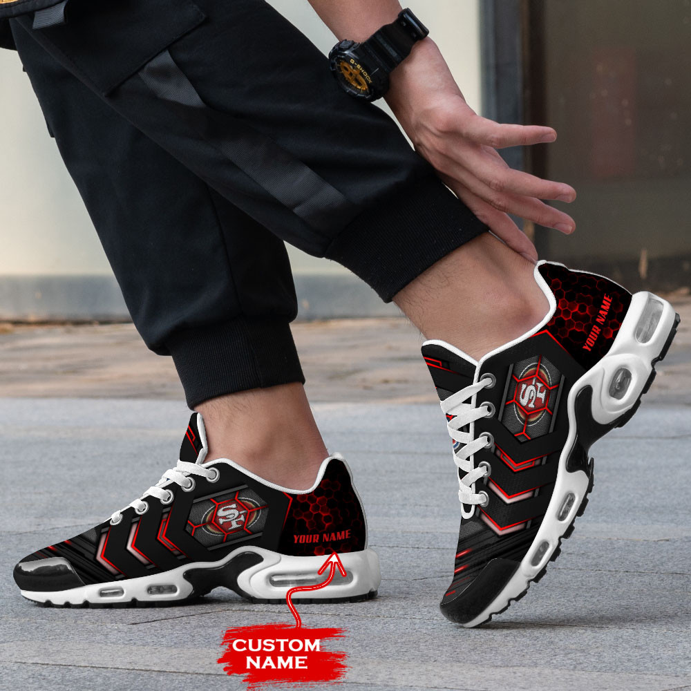 Personalized San Francisco 49ers Team Logo Team Neon Color TN Air Max Shoes Air Cushion Sneakers