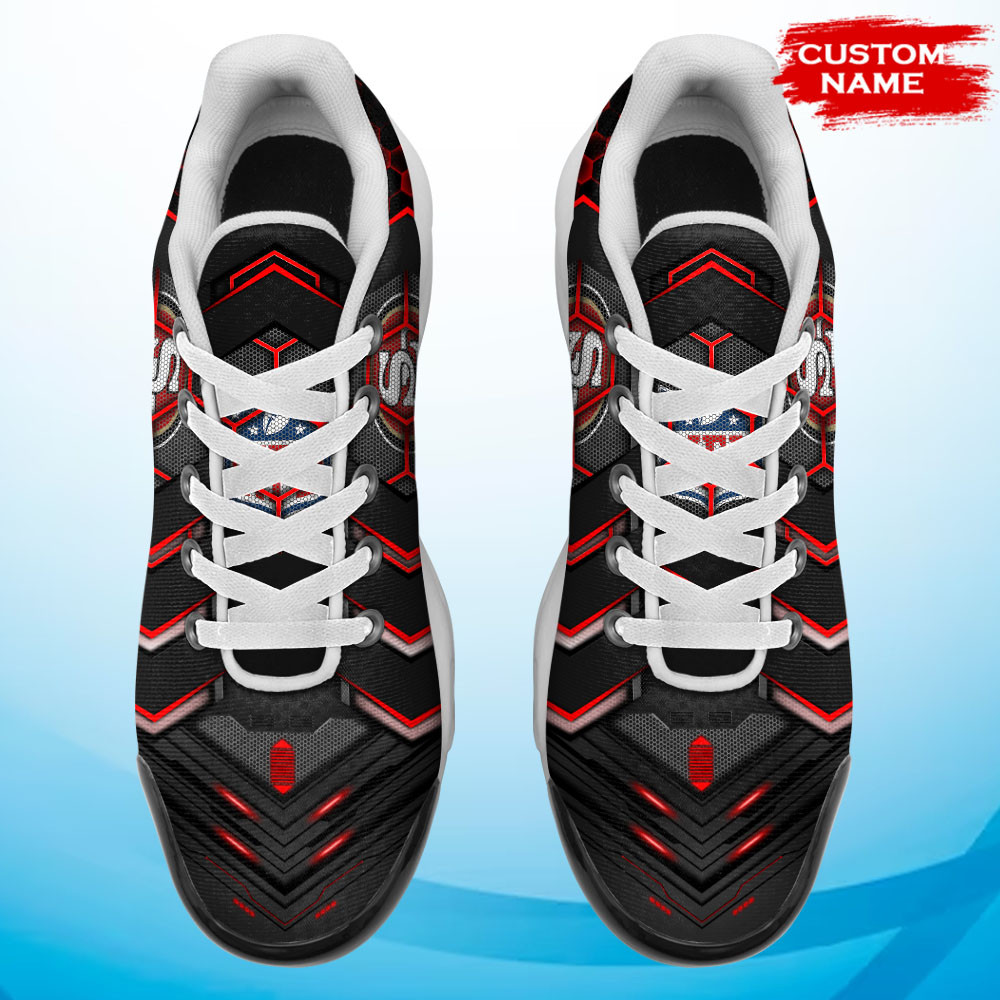 Personalized San Francisco 49ers Team Logo Team Neon Color TN Air Max Shoes Air Cushion Sneakers