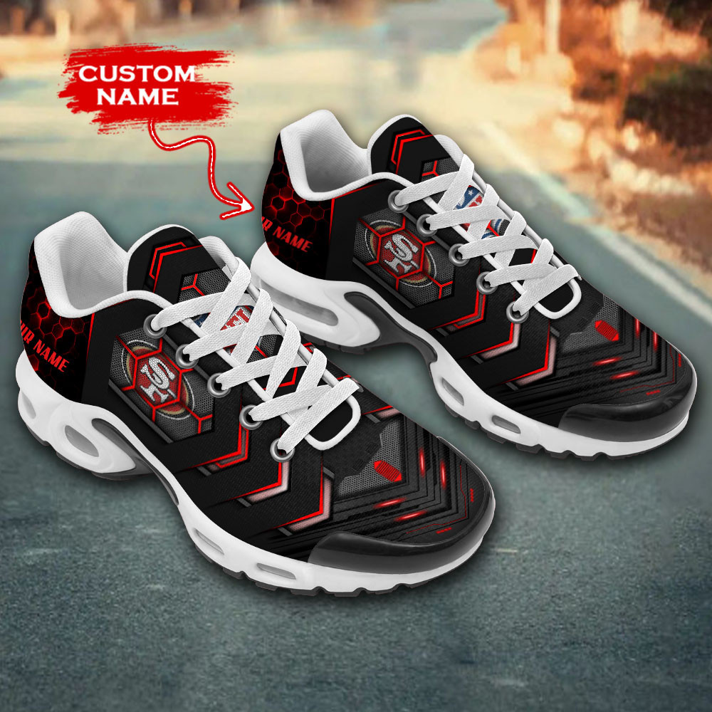 Personalized San Francisco 49ersTeam Logo Team Neon Color TN Air Max Shoes Air Cushion Sneakers
