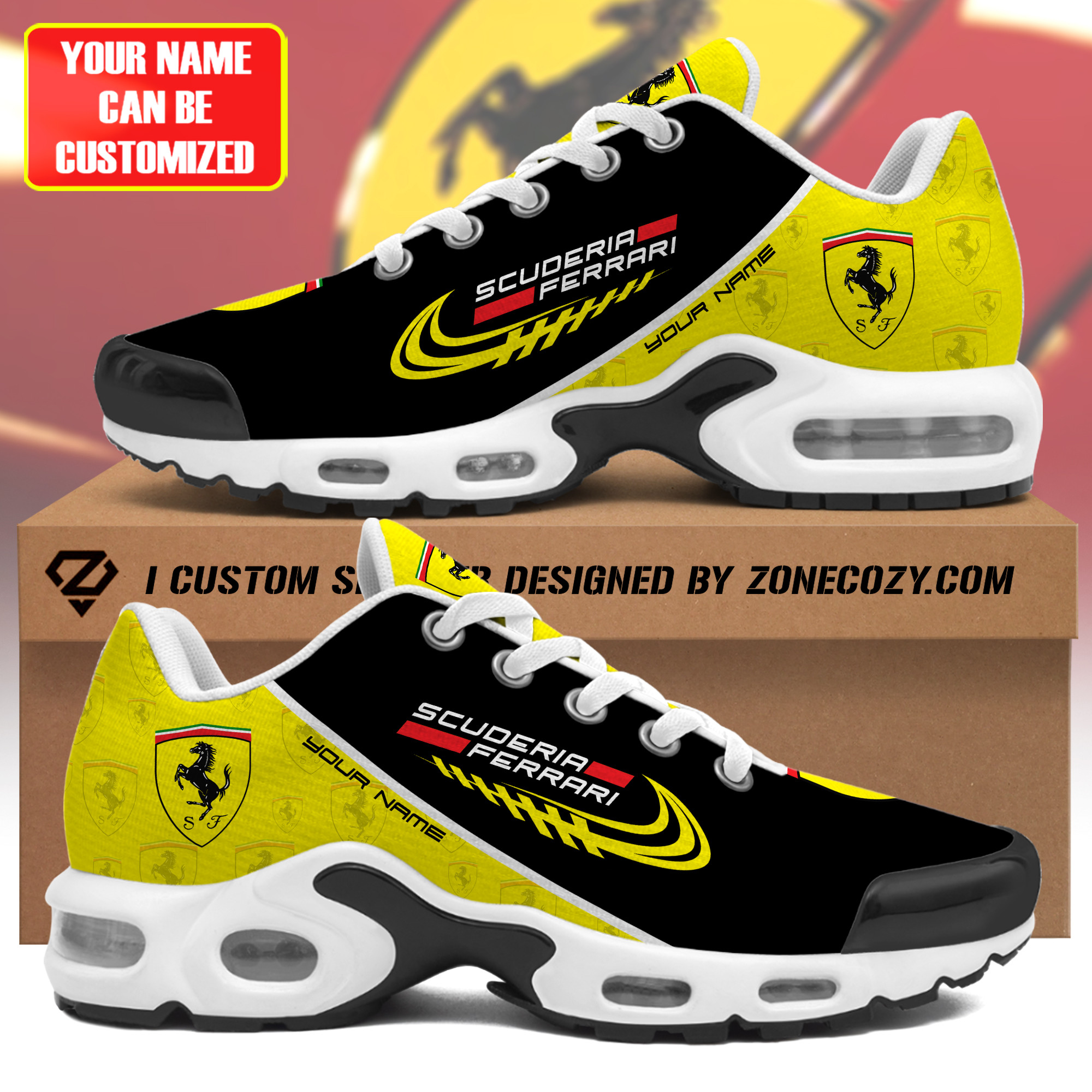 Personalized Scuderia Ferrari Air Cushion Sneaker P250301