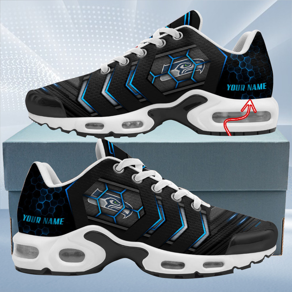 Personalized Seattle SeahawksTeam Logo Team Neon Color TN Air Max Shoes Air Cushion Sneakers