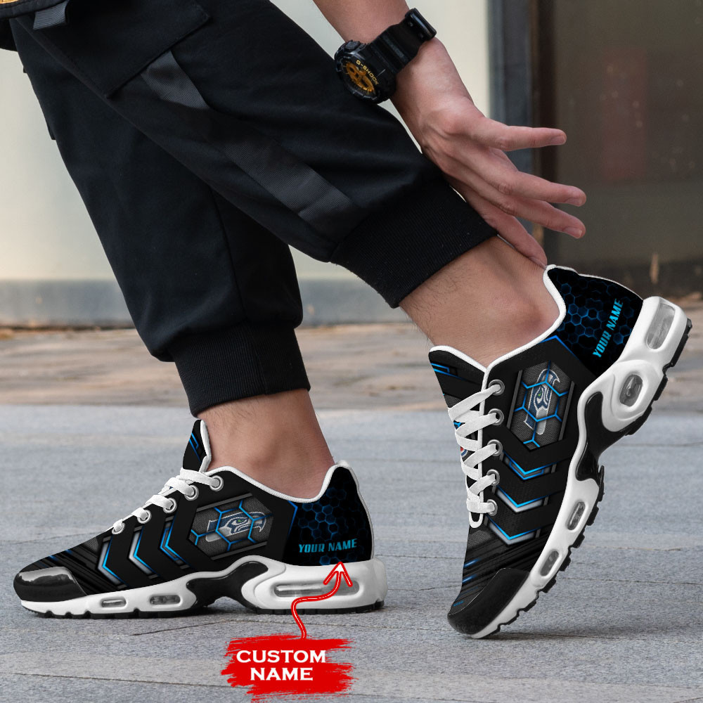 Personalized Seattle SeahawksTeam Logo Team Neon Color TN Air Max Shoes Air Cushion Sneakers