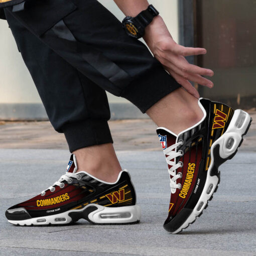 Personalized Washington Commanders Black And Team Color Stripes Black TN Air Max Shoes Air Cushion Sneakers