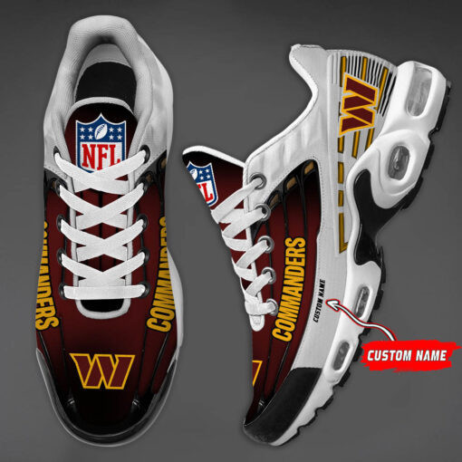 Personalized Washington CommandersBlack And Team Color Stripes Black TN Air Max Shoes Air Cushion Sneakers