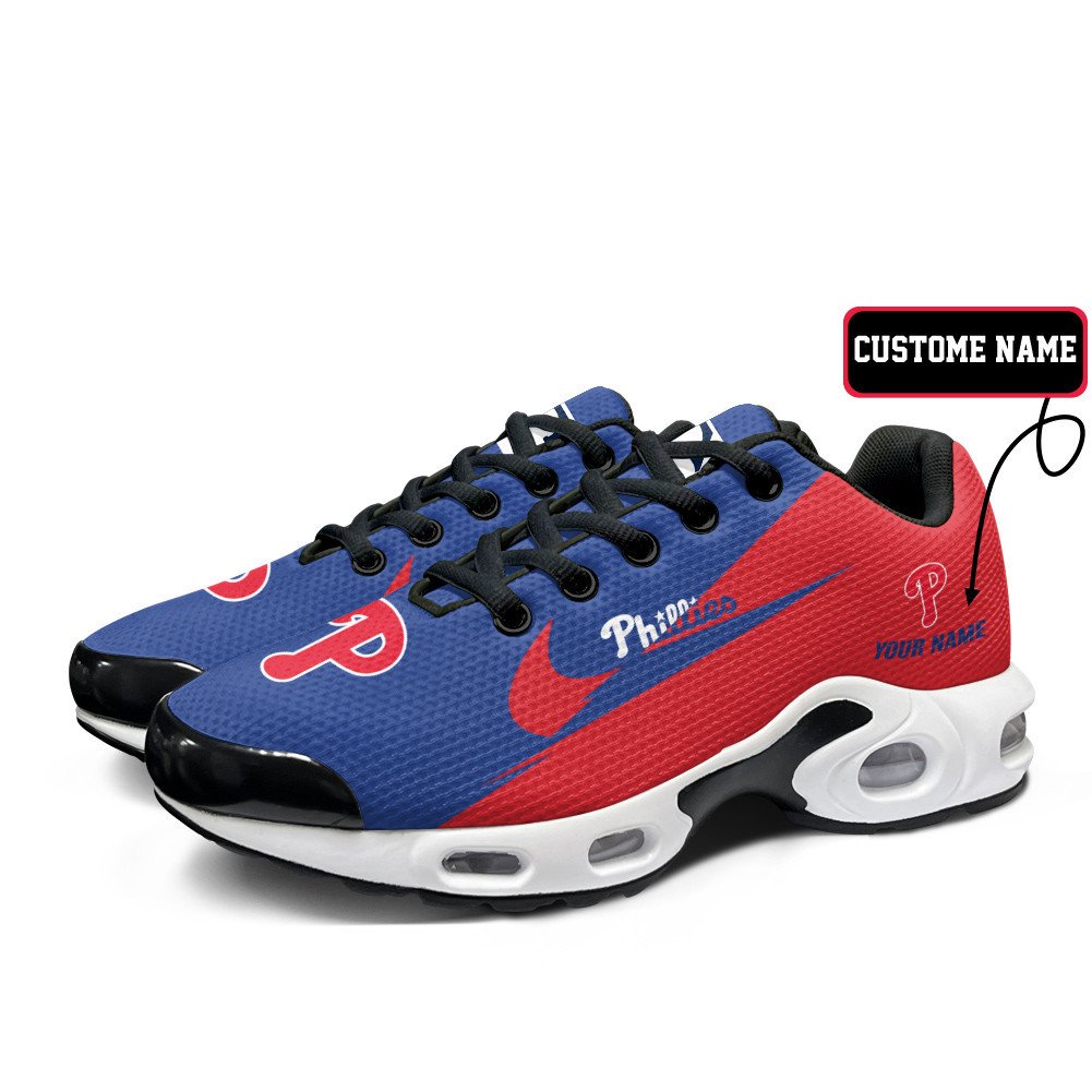 Philadelphia Phillies Personalized Name Team Logo Wings Of God Pattern TN Shoes Air Cushion Sneakers