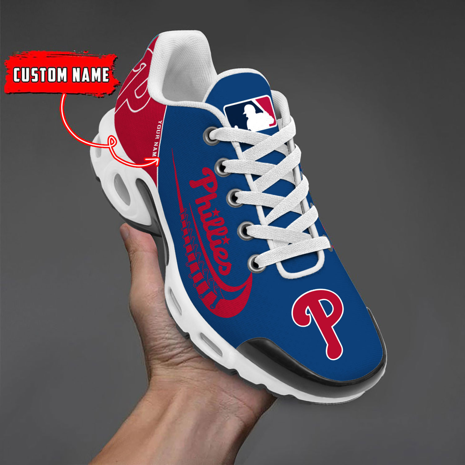 Philadelphia Phillies Team Logo Baseball God Wings Air Max Shoes Sneaker