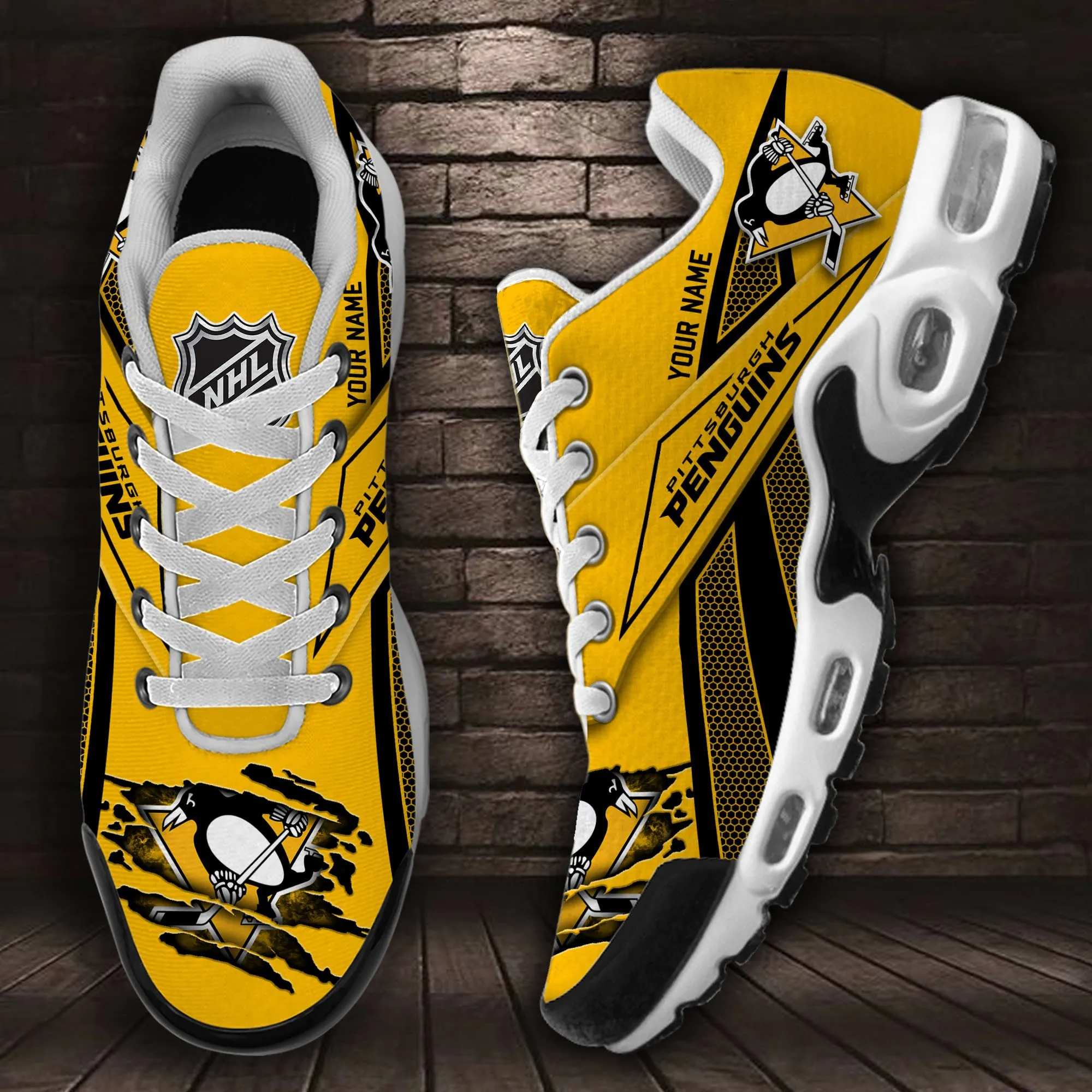 Pittsburgh Penguins Sport Team TN Air Max Shoes Air Cushion Sneakers 628TC-6419
