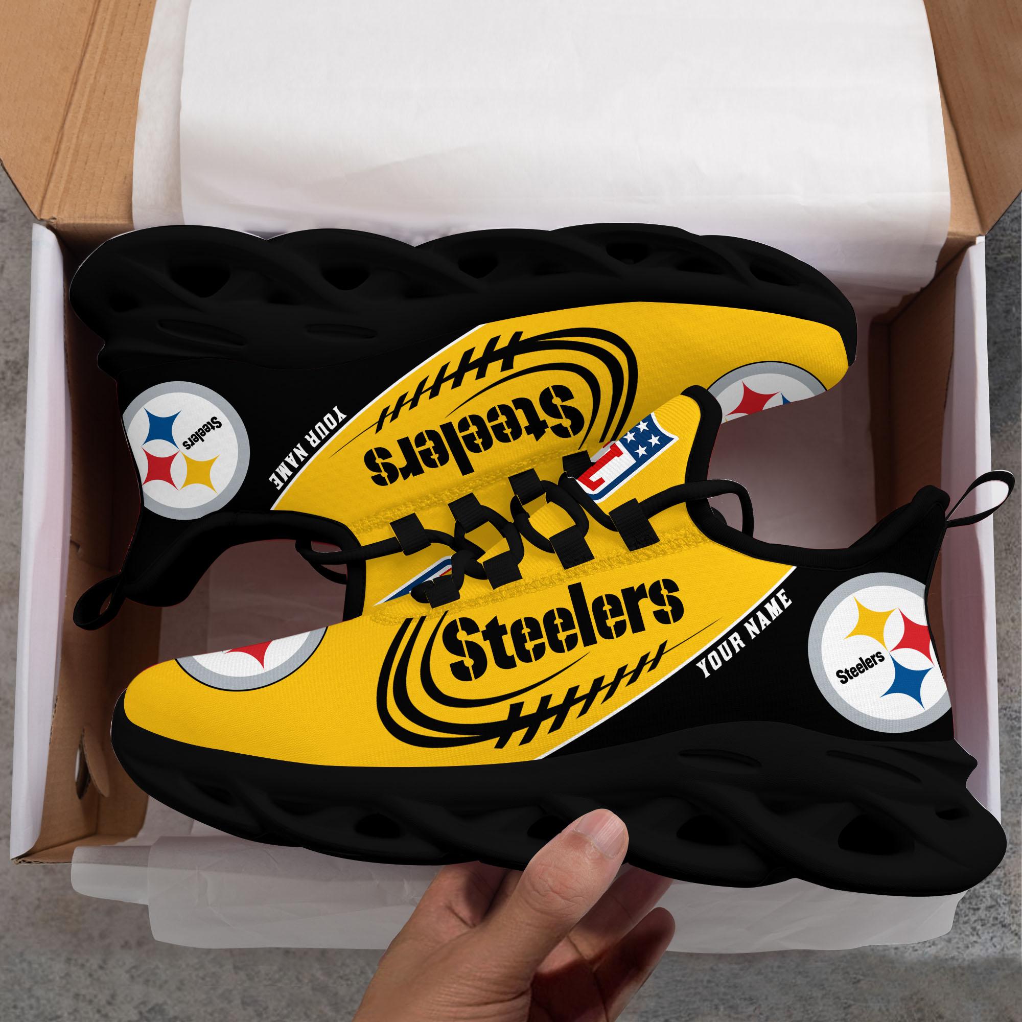 Pittsburgh Steelers Black Max Soul Shoes 2025 Versions Custom Name 630