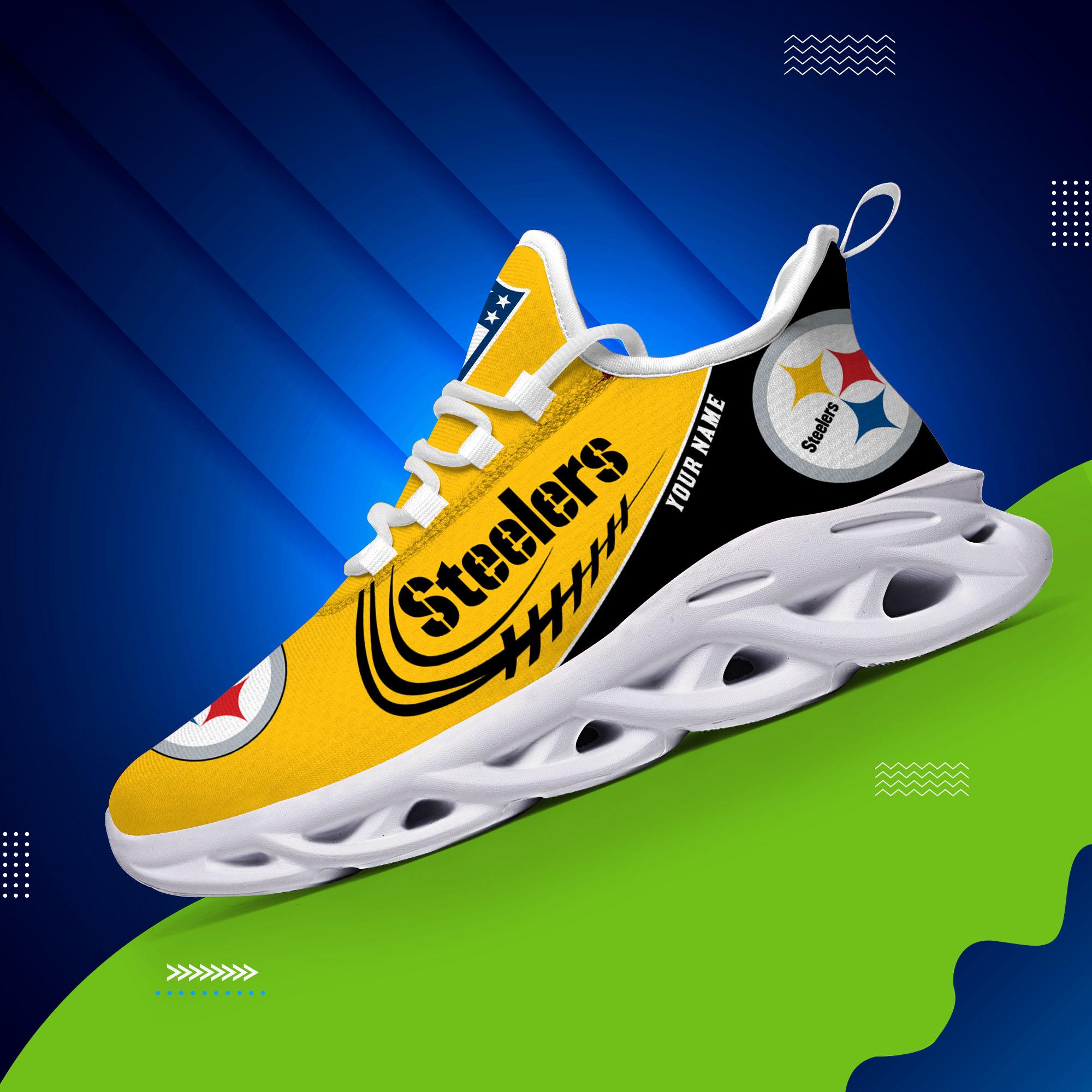 Pittsburgh Steelers Black Max Soul Shoes 2025 Versions Custom Name 630