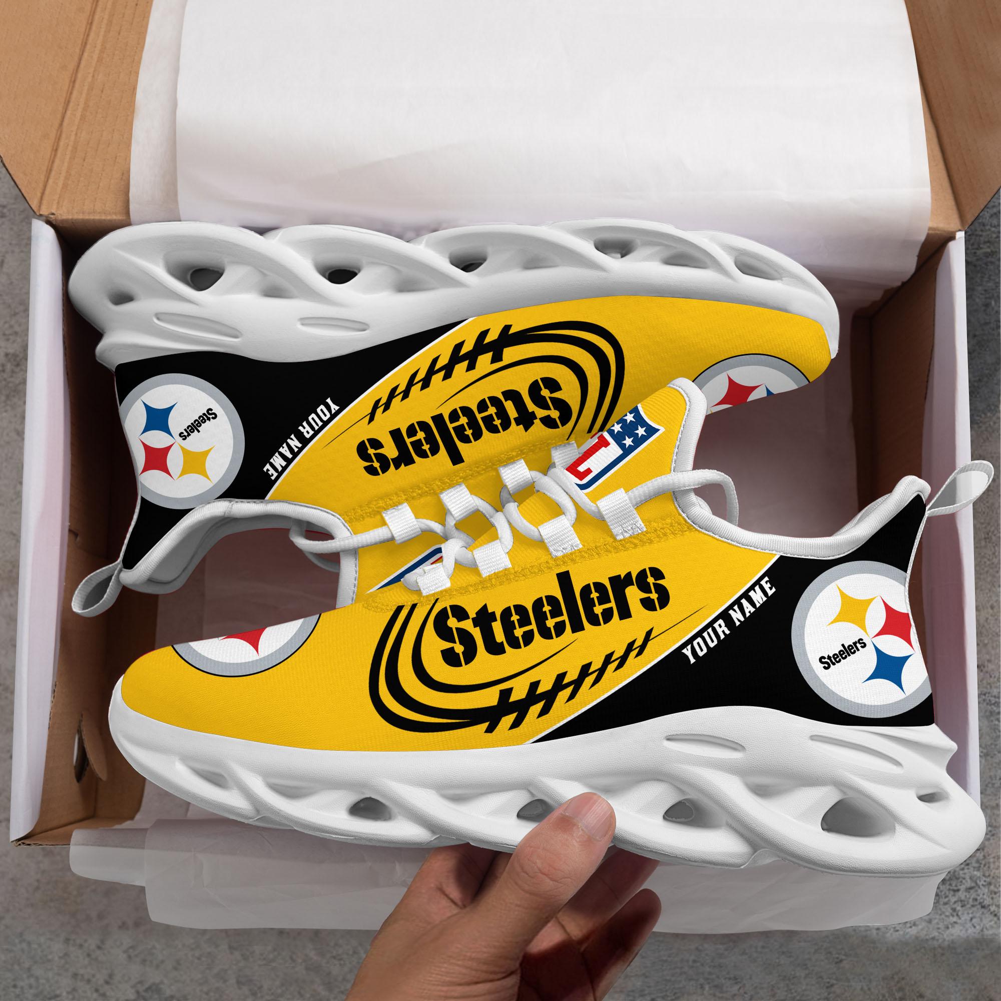 Pittsburgh Steelers Black Max Soul Shoes 2025 Versions Custom Name 630