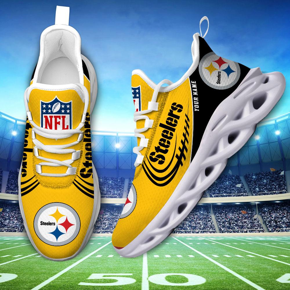 Pittsburgh Steelers Black Max Soul Shoes 2025 Versions Custom Name 630