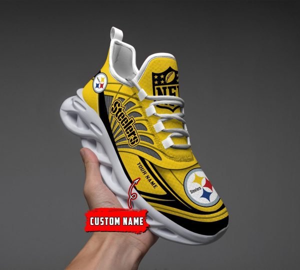 Pittsburgh Steelers Black Max Soul Shoes 2025 Versions Custom Name 637