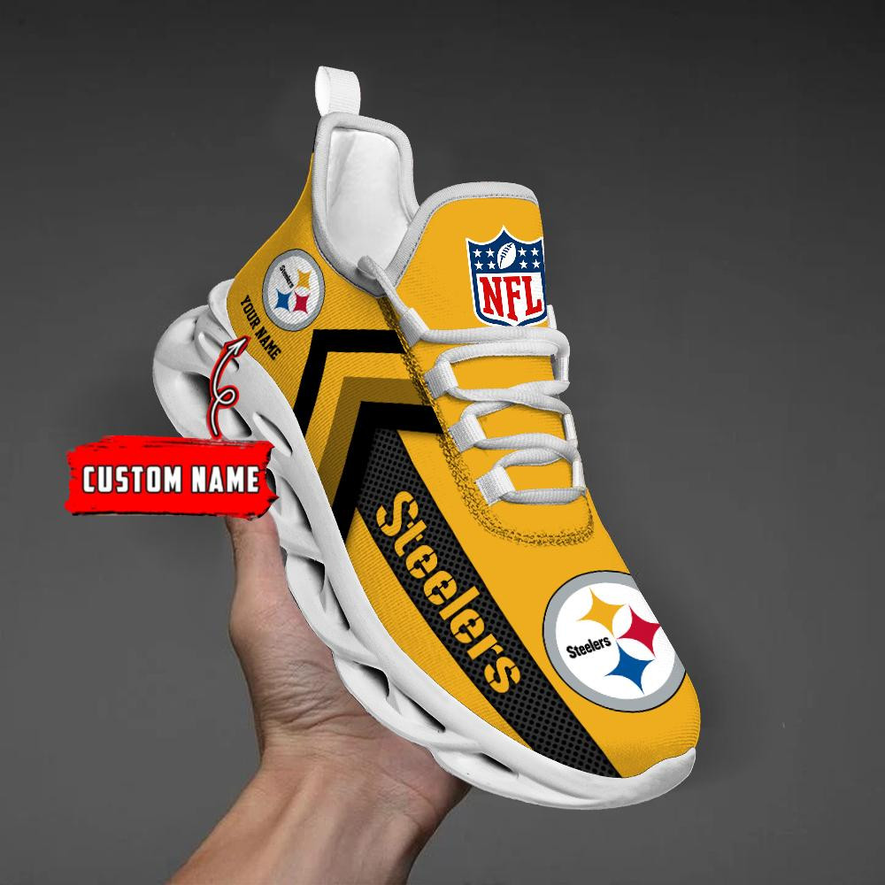 Pittsburgh Steelers Black Max Soul Shoes 2025 Versions Custom Name 638