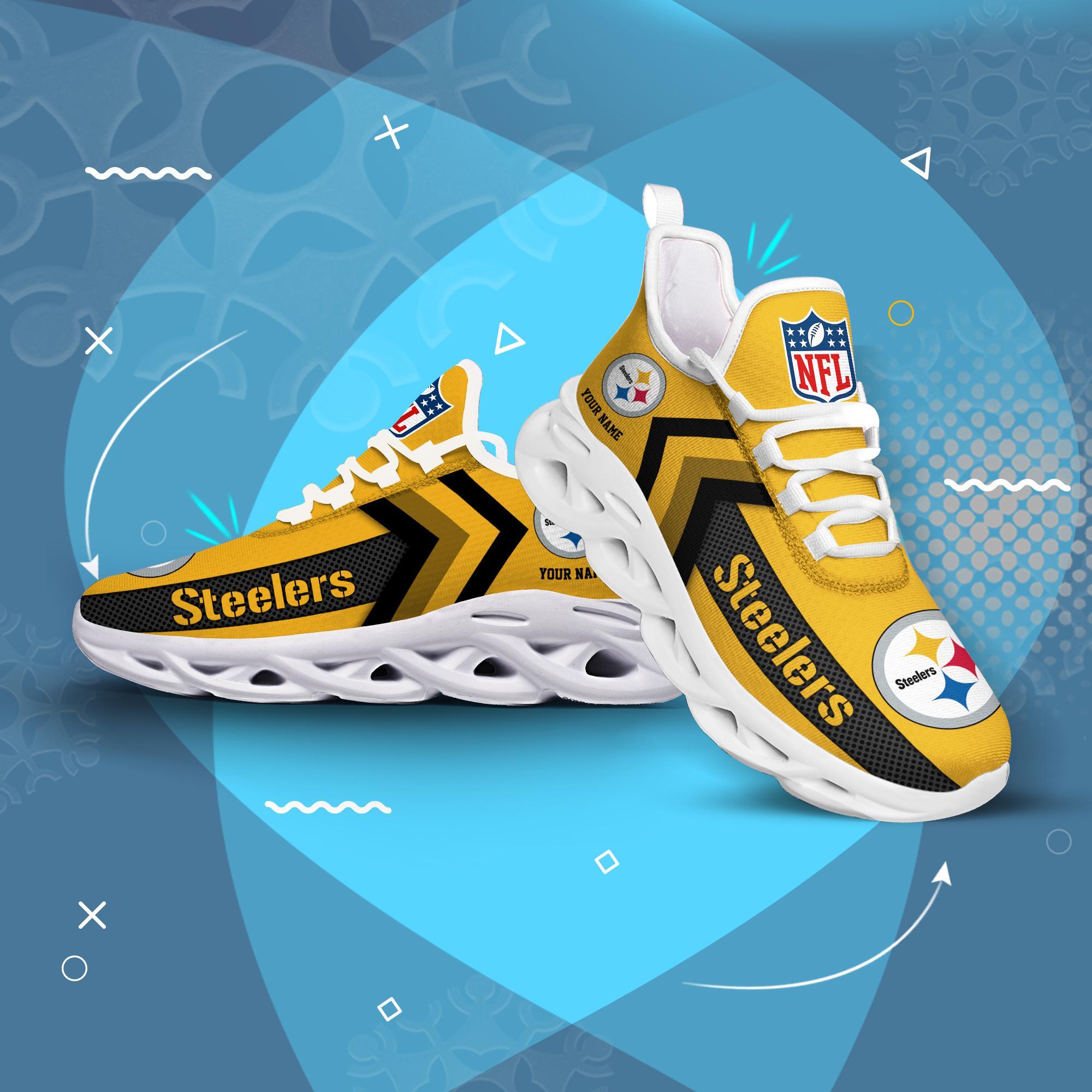 Pittsburgh Steelers Black Max Soul Shoes 2025 Versions Custom Name 638