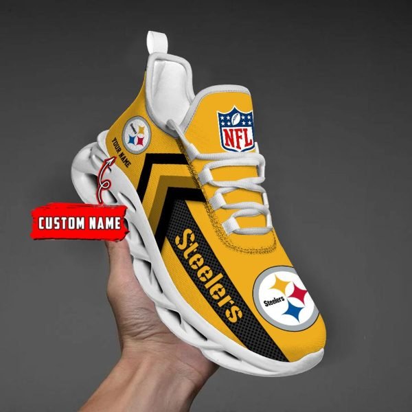 Pittsburgh Steelers Black Max Soul Shoes 2025 Versions Custom Name 638