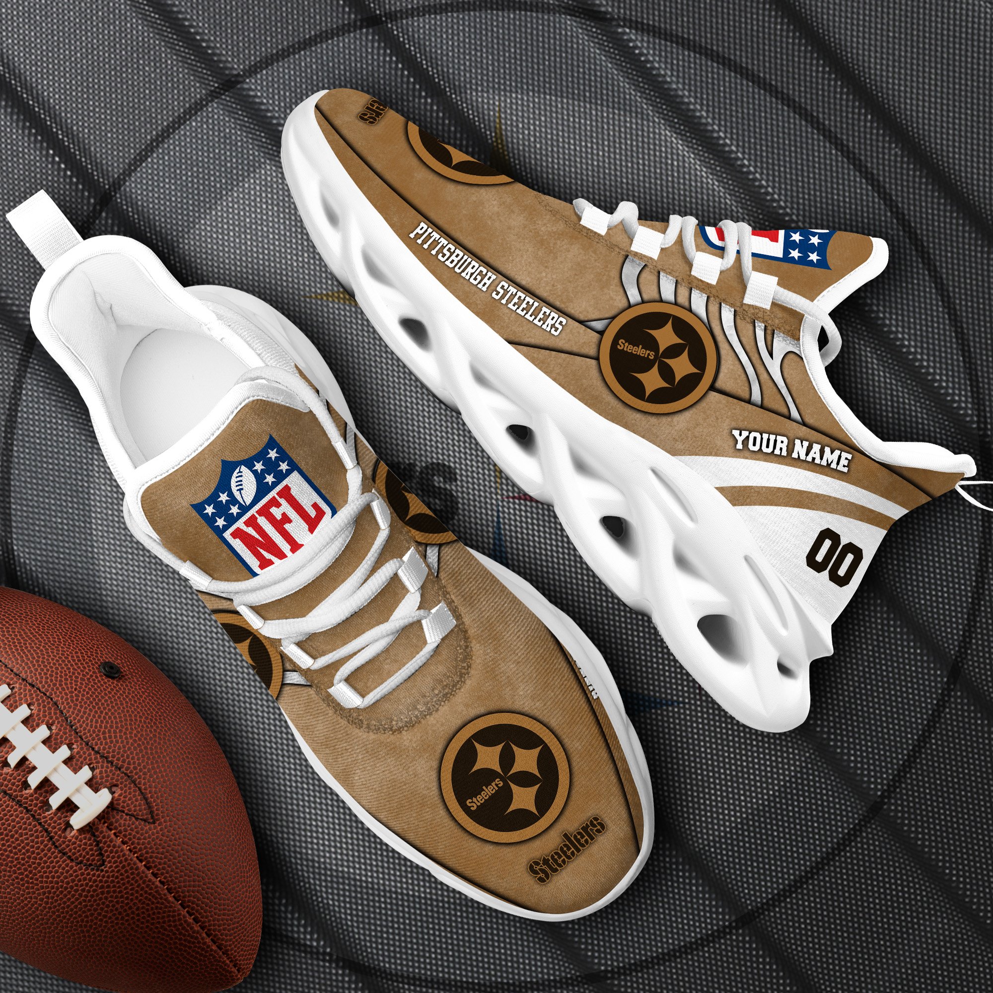 Pittsburgh Steelers Black Max Soul Shoes 2025 Versions Custom Your Name And Number 264