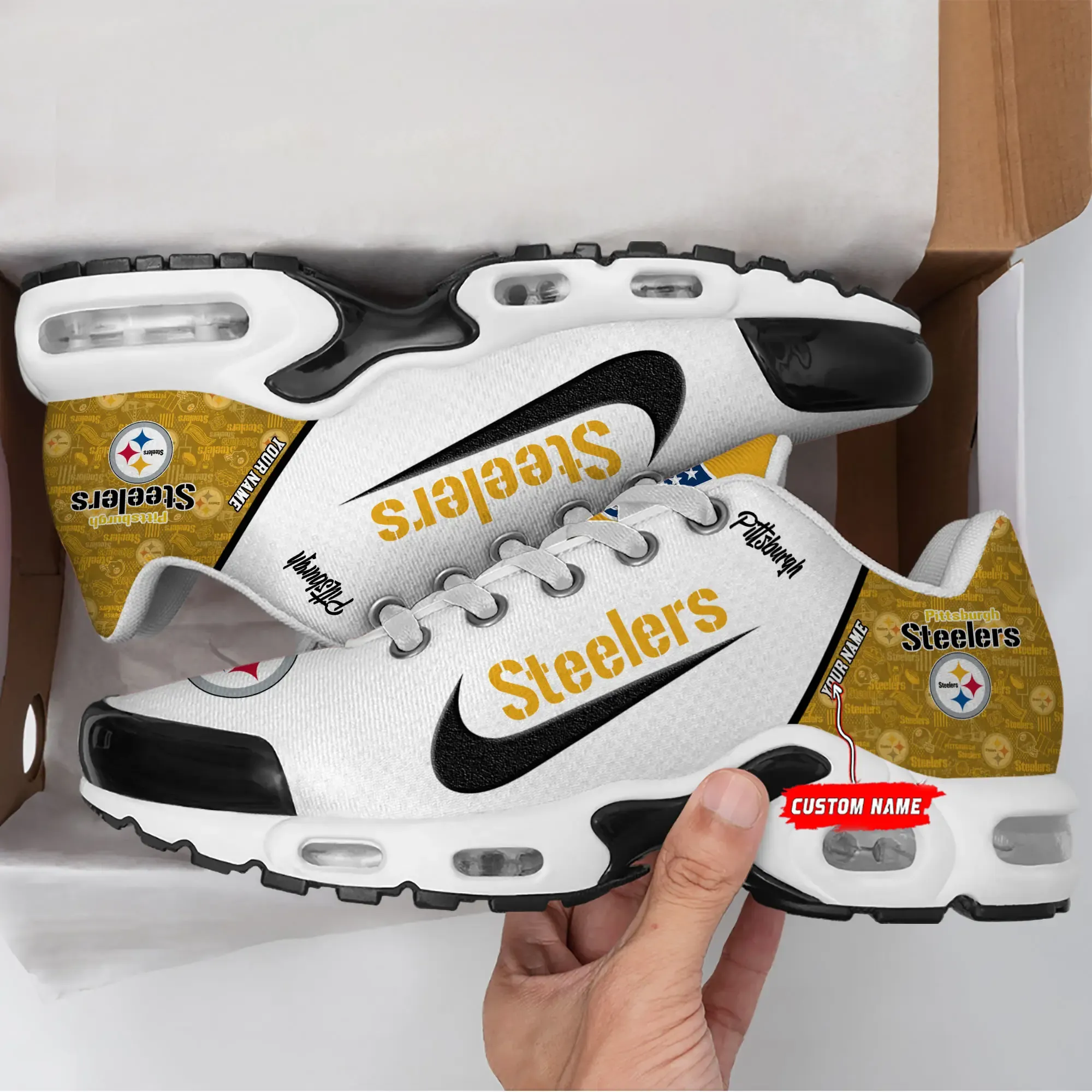 Pittsburgh Steelers Personalized New Air Max Plus TN Shoes Air Cushion Sneaker 503JC-7488