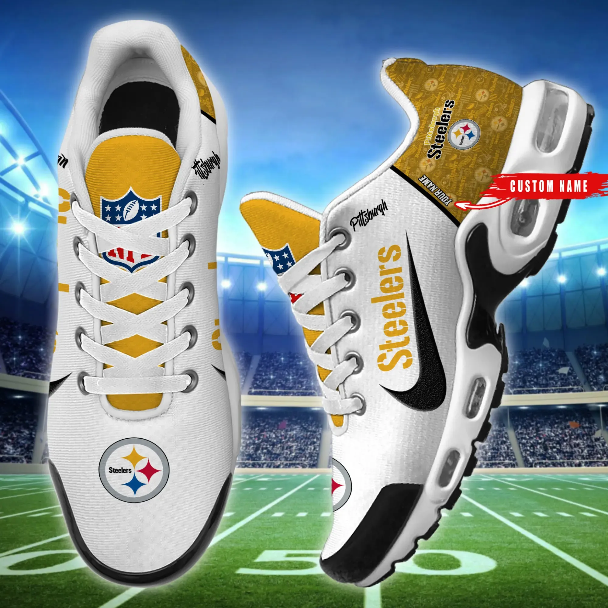 Pittsburgh Steelers Personalized New Air Max Plus TN Shoes Air Cushion Sneaker 503JC-7488