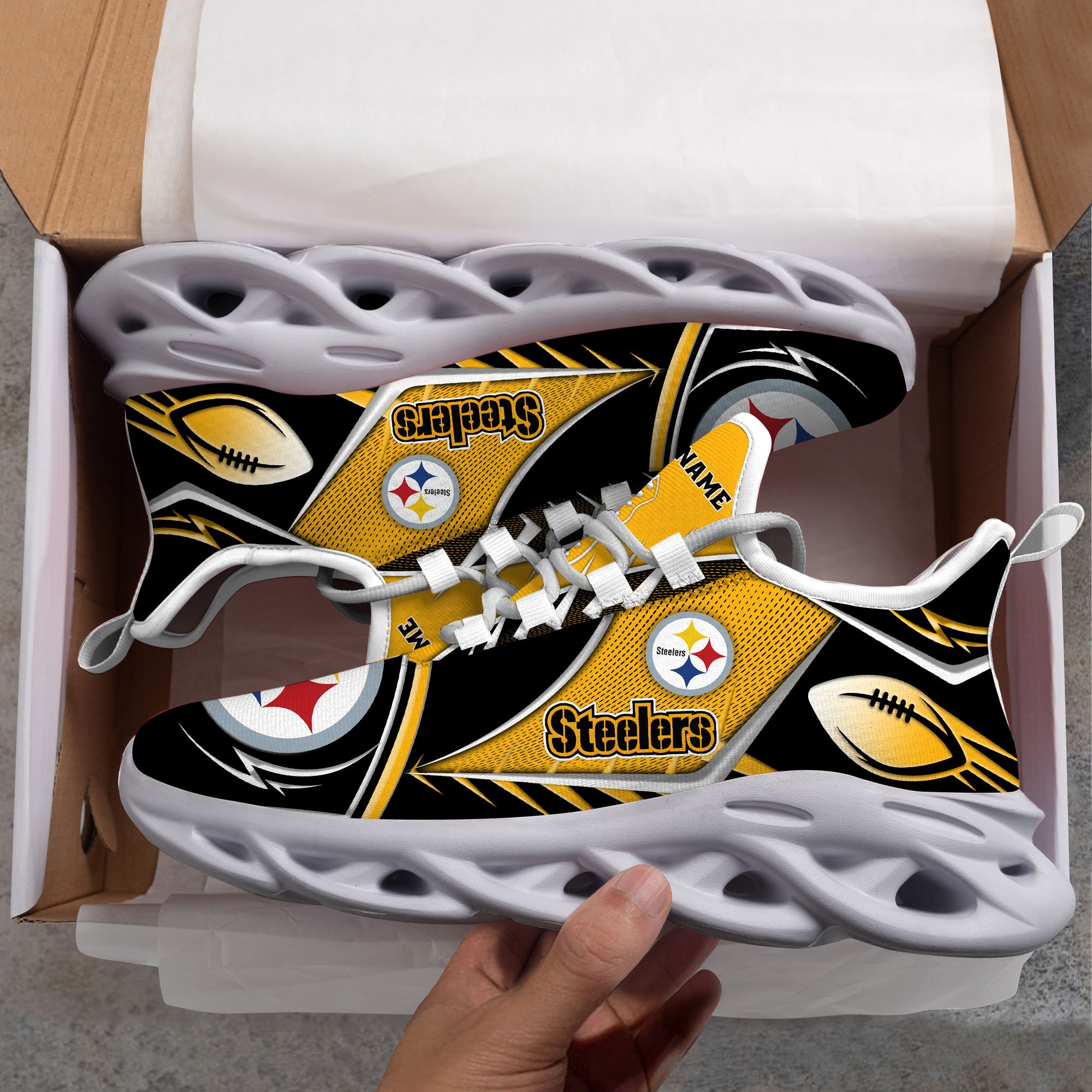 Pittsburgh Steelers Sport White C Sneakers 2025 Version Personalized Your Name 528