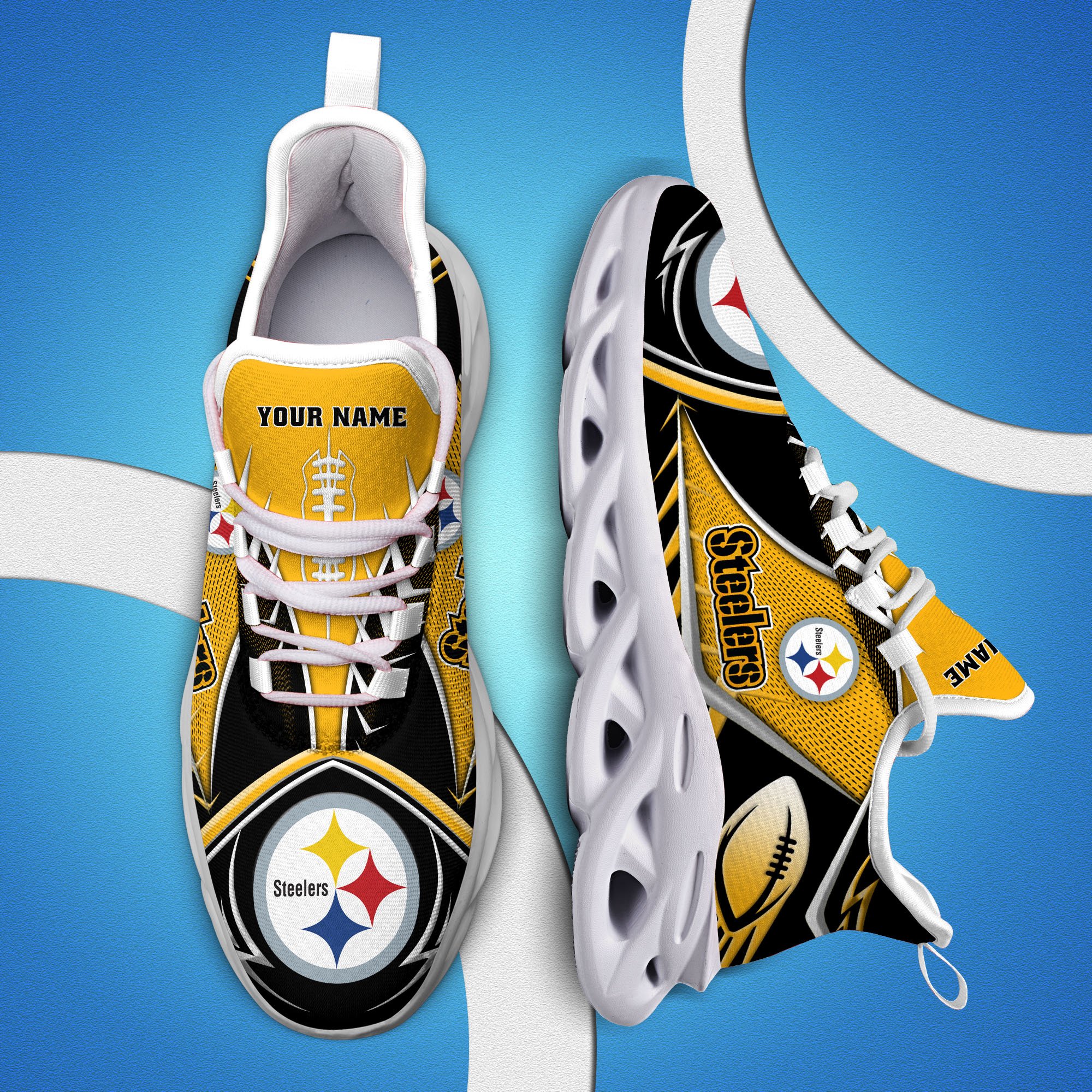 Pittsburgh Steelers Sport White C Sneakers 2025 Version Personalized Your Name 528