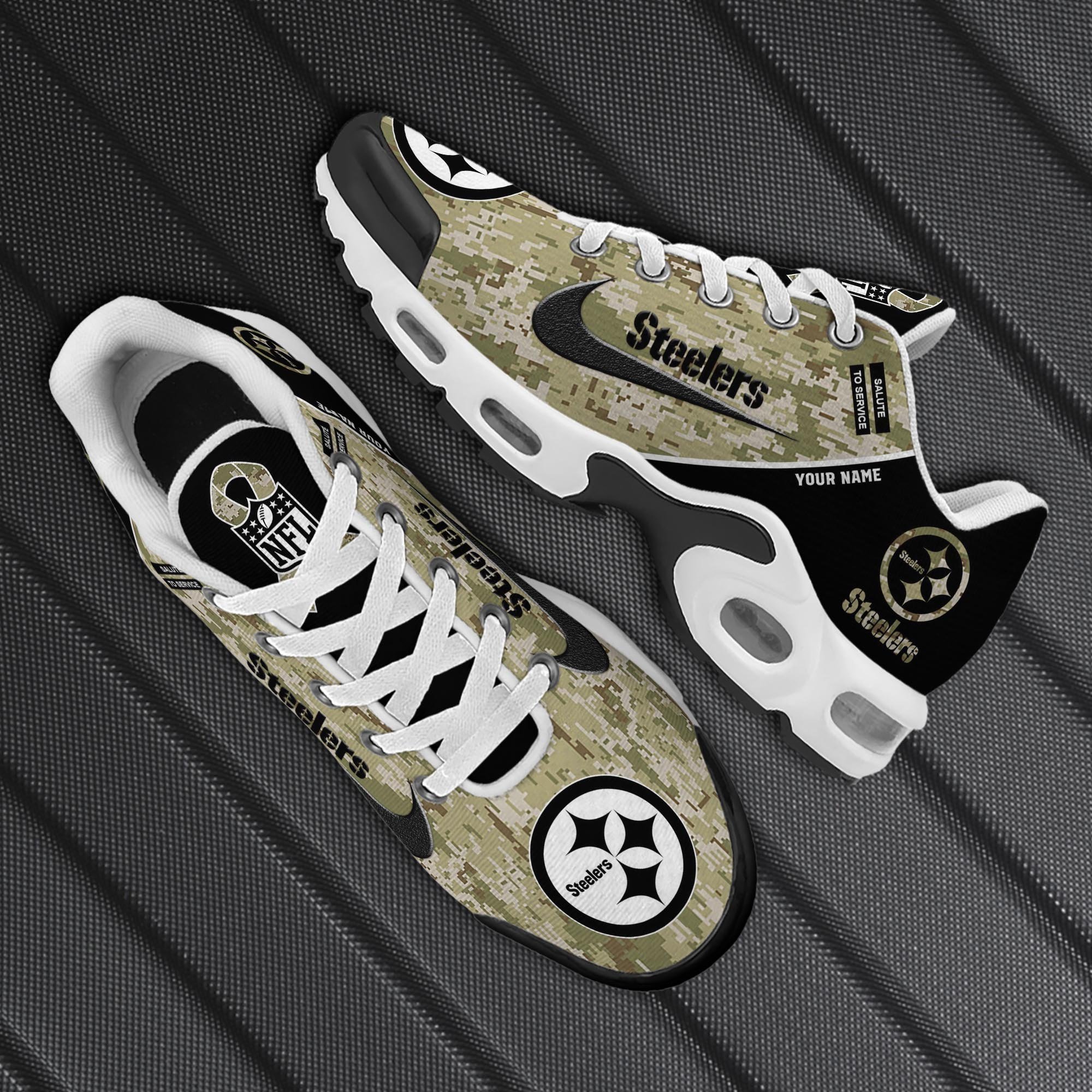 Pittsburgh Steelers TN Shoes 2025 Version Custom Name, Camouflage Shoes PH586