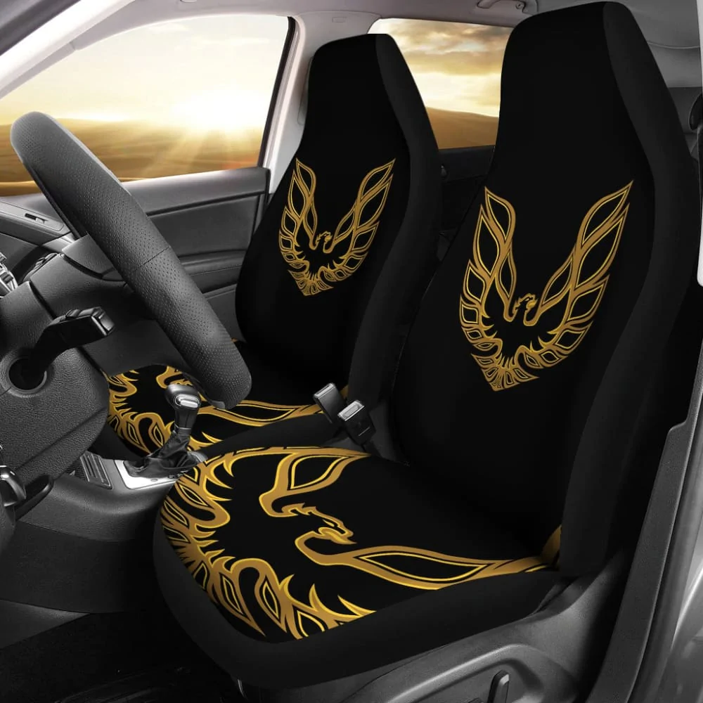 pontiac firebird dark themed car seat covers 