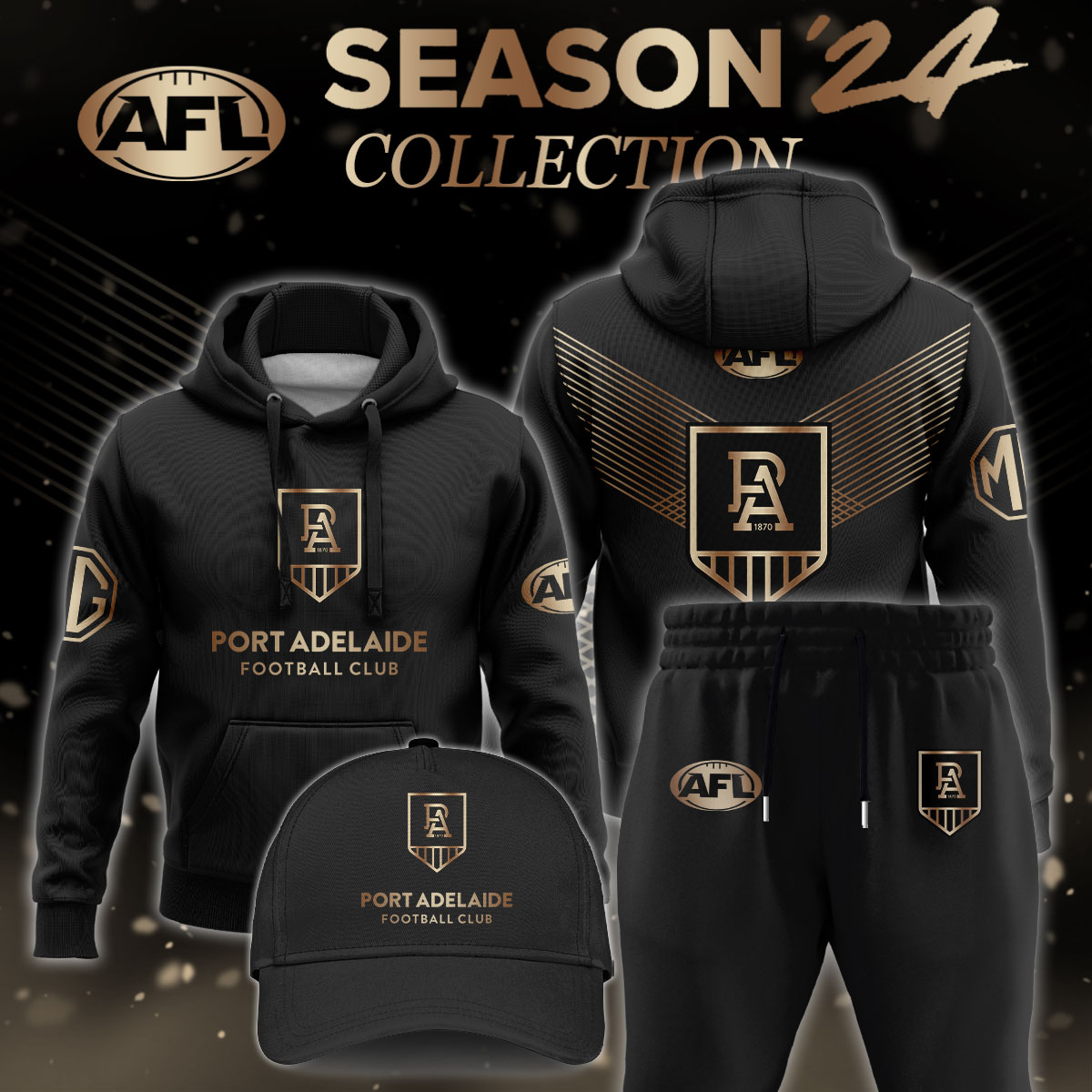 Port Adelaide Power Gold Premier Hoodie Set 