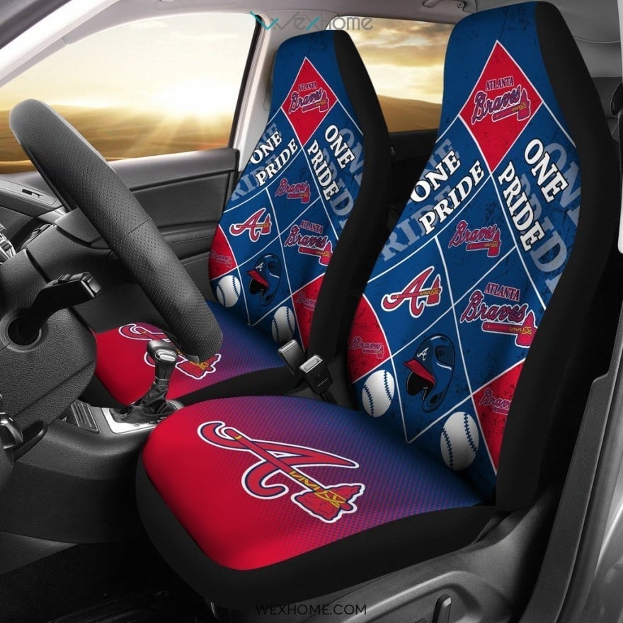 Pride Flag Atlanta Braves Car Seat Covers 
