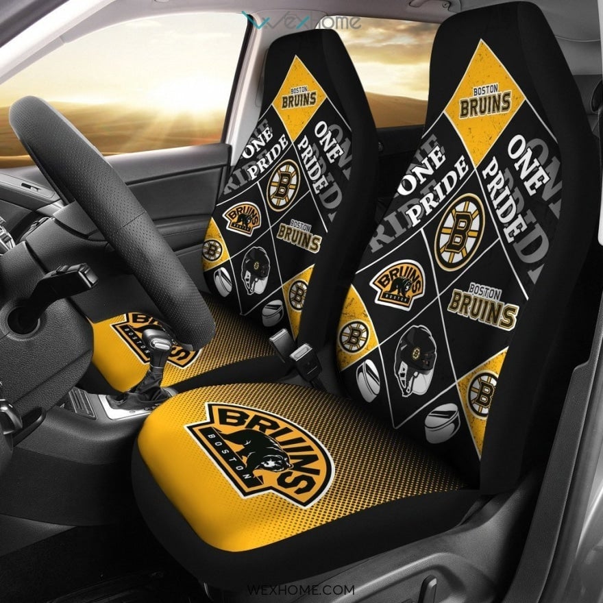 Pride Flag Boston Bruins Car Seat Covers 