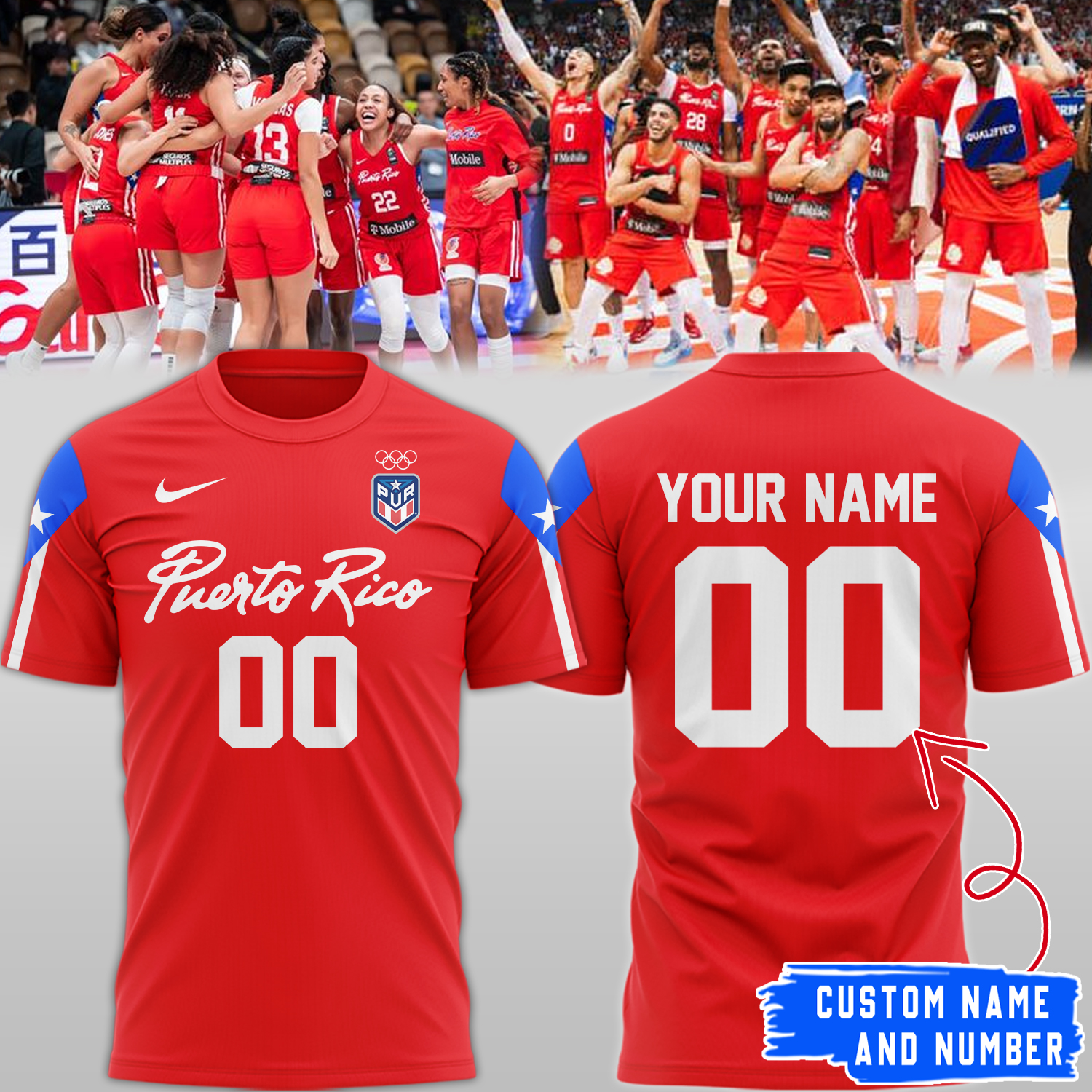Puerto Rico Basketball Olympic Games Paris Custom T-shirt 