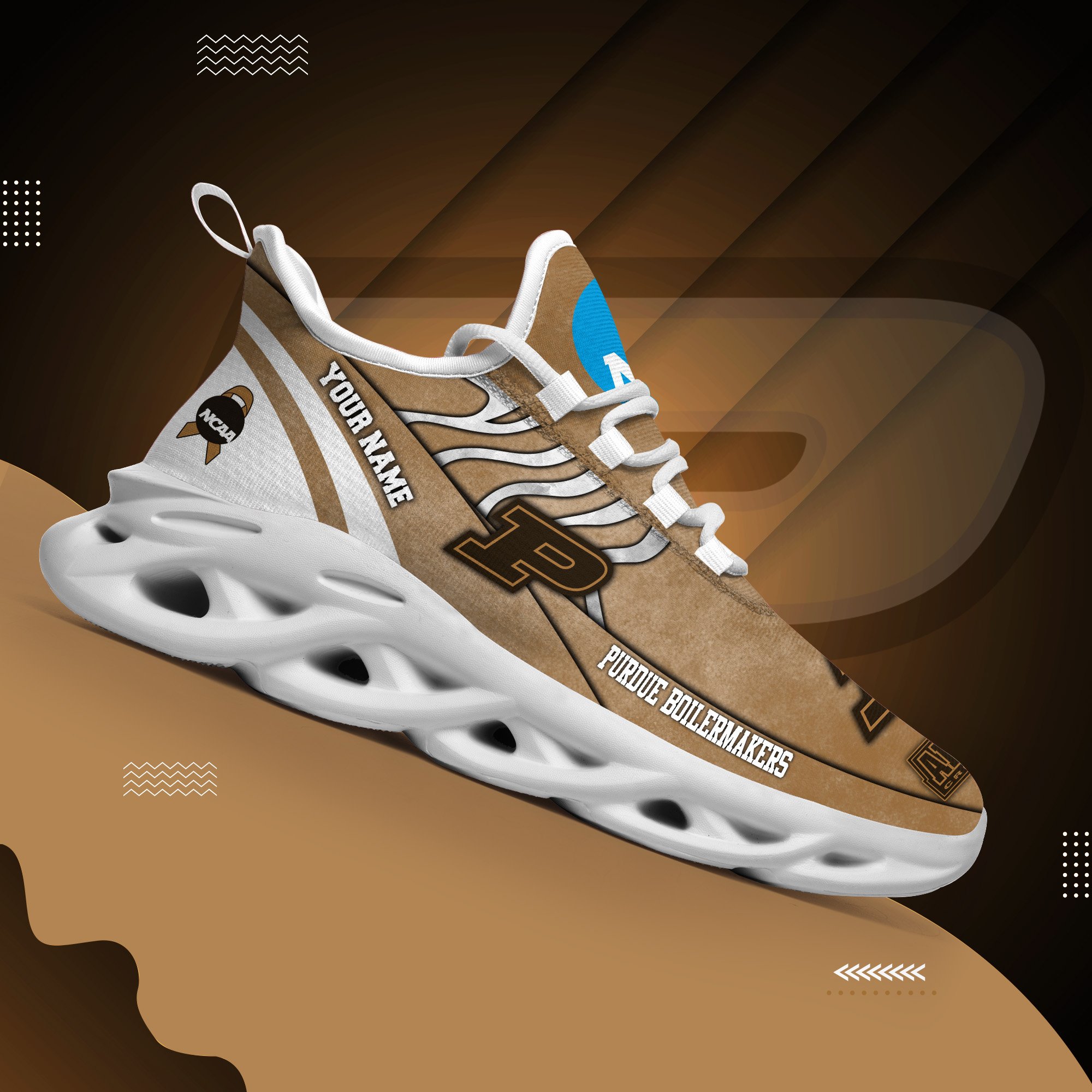 Purdue Boilermakers Black Max Soul Shoes 2025 Versions Custom Your Name And Number 312