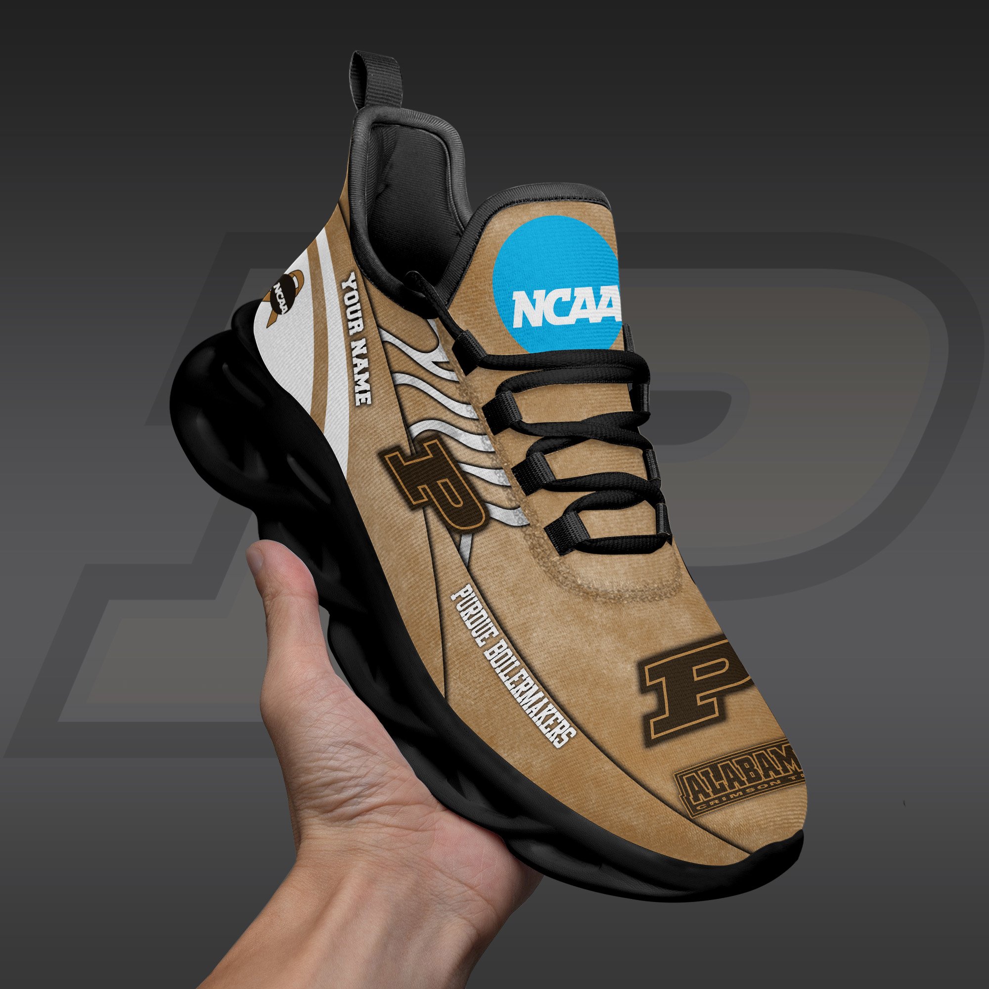Purdue Boilermakers Black Max Soul Shoes 2025 Versions Custom Your Name And Number 312