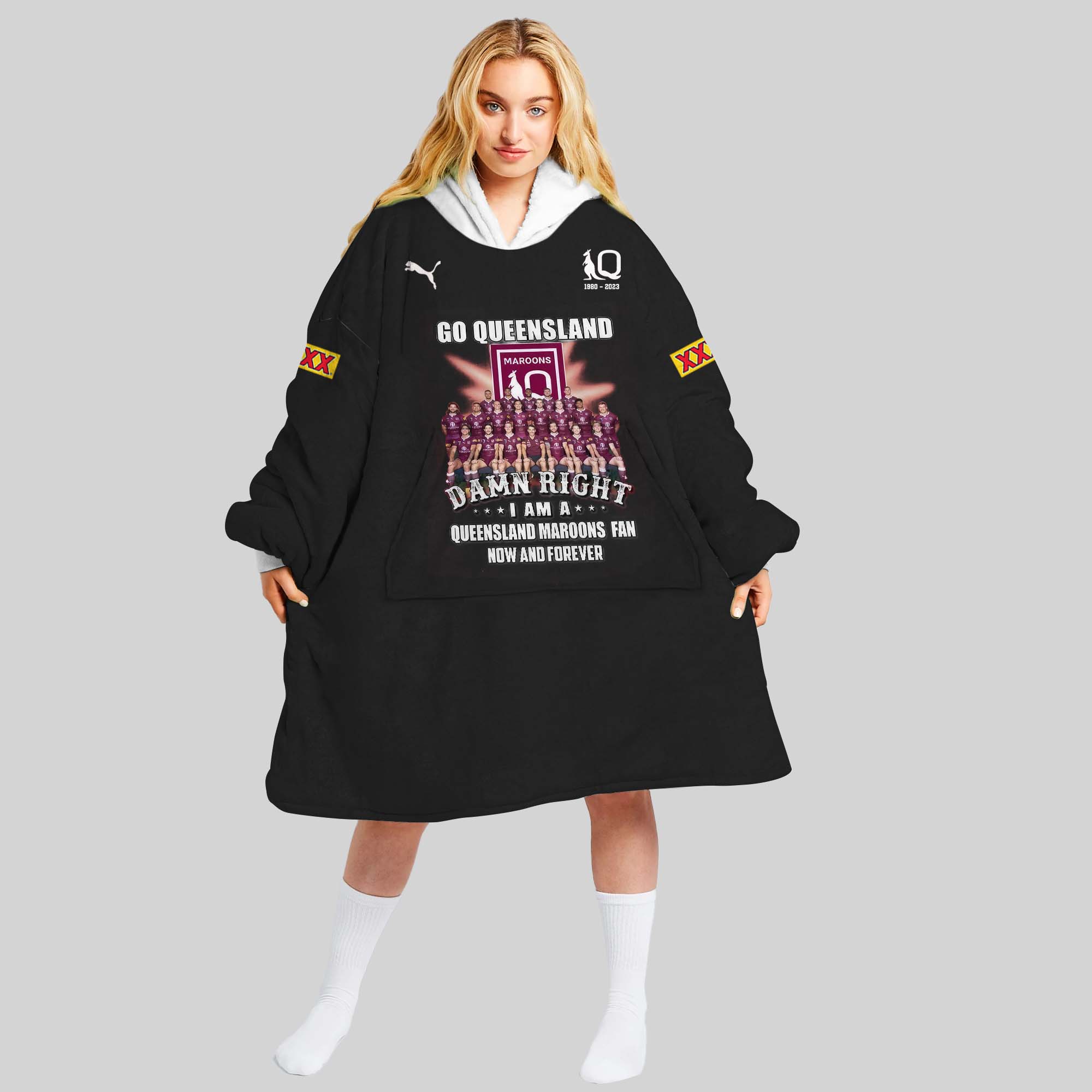Queensland Maroons Champion 2023 Premium Blanket Hoodie 