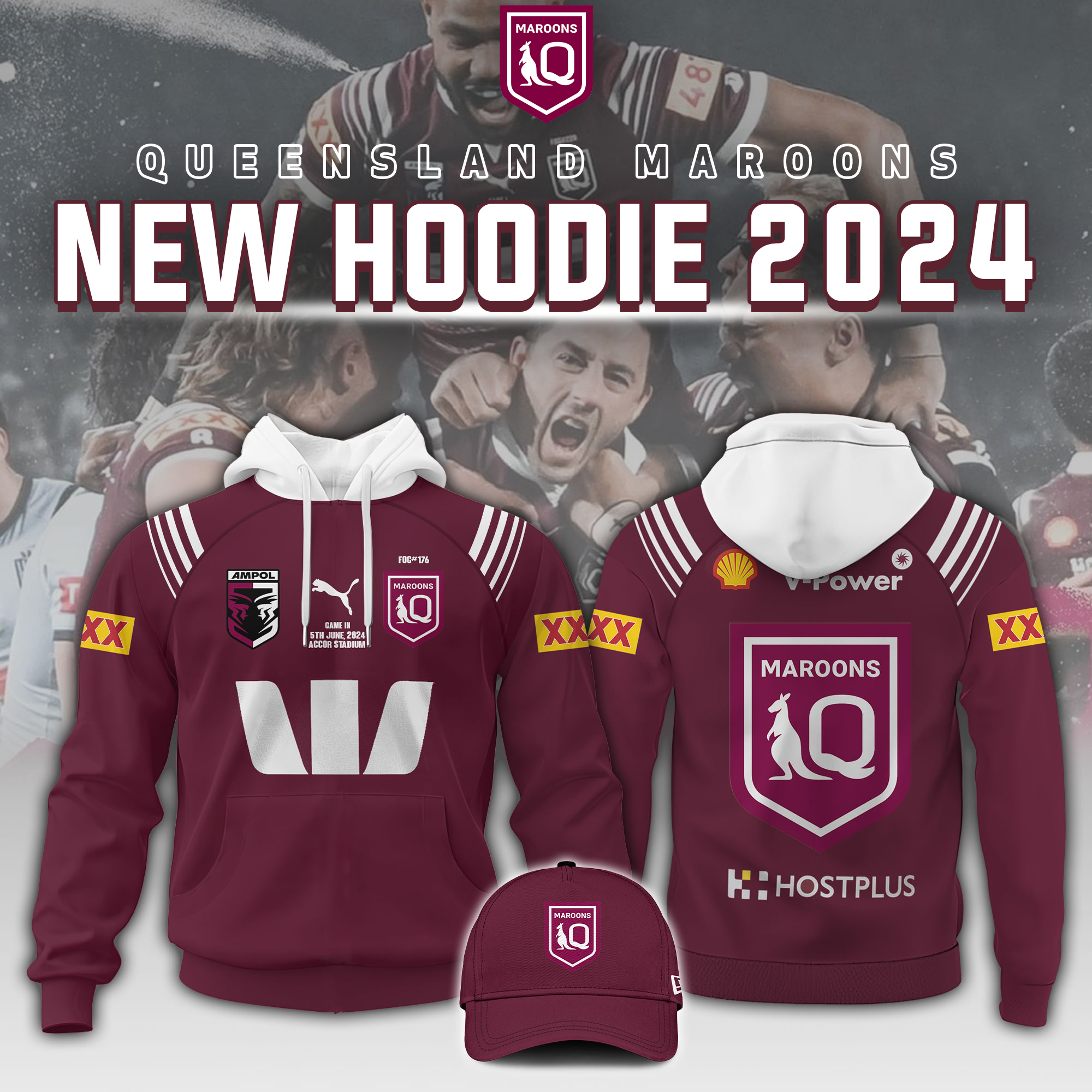 Queensland Maroons  Hoodie 