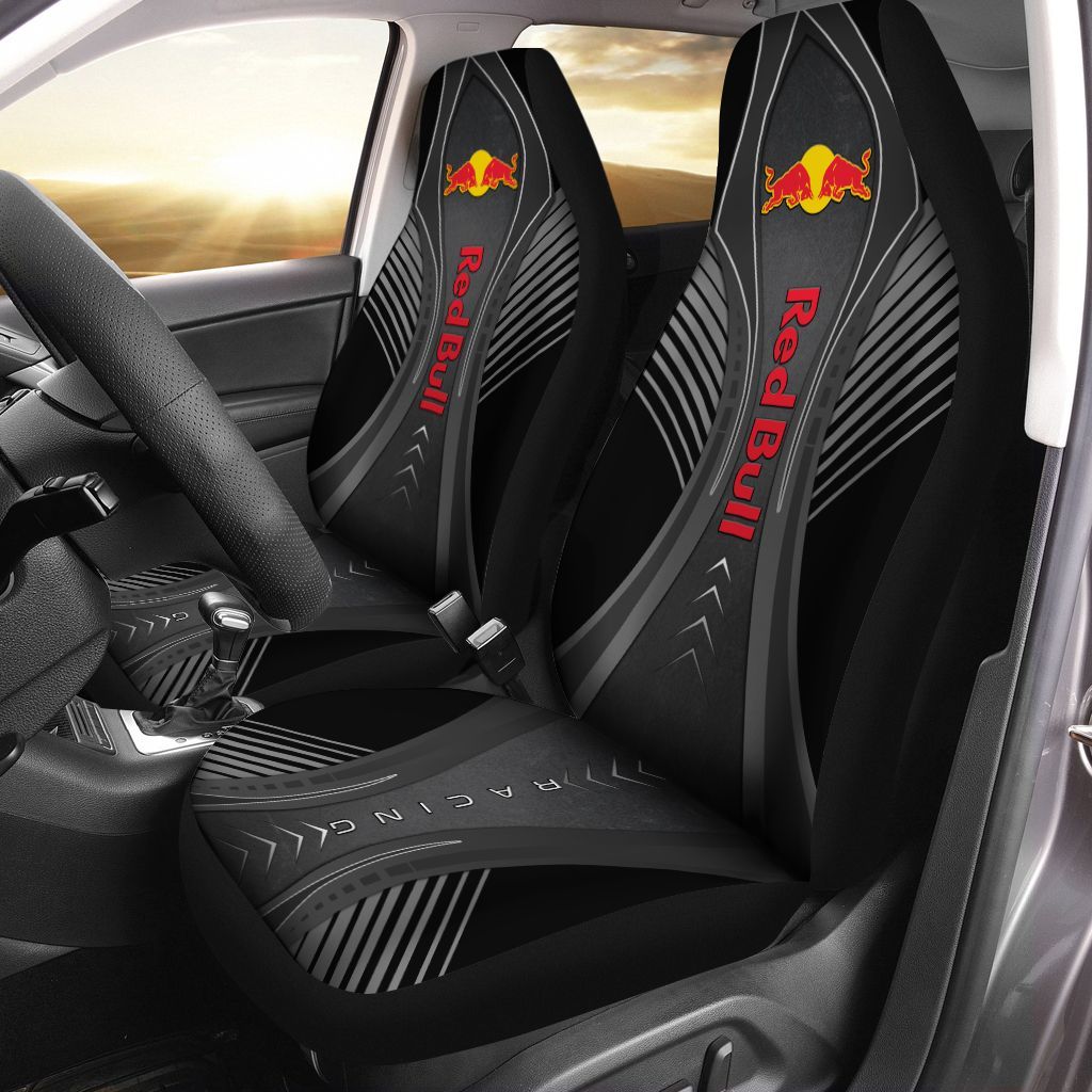 Red Bull Racing Tnc-Ht Car Seat Cover (Set Of 2) Ver 1 (Black)
