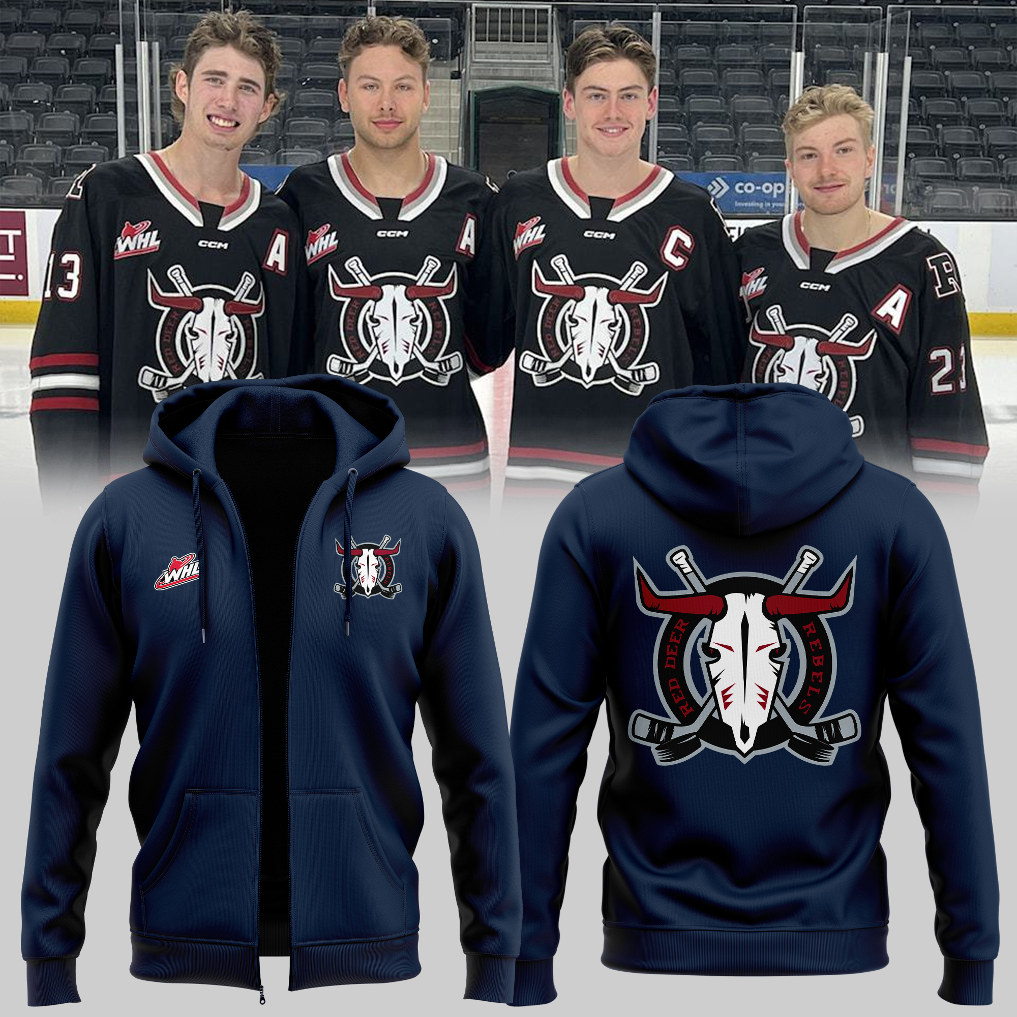 Red Deer Rebels 2025 Zip Hoodie 
