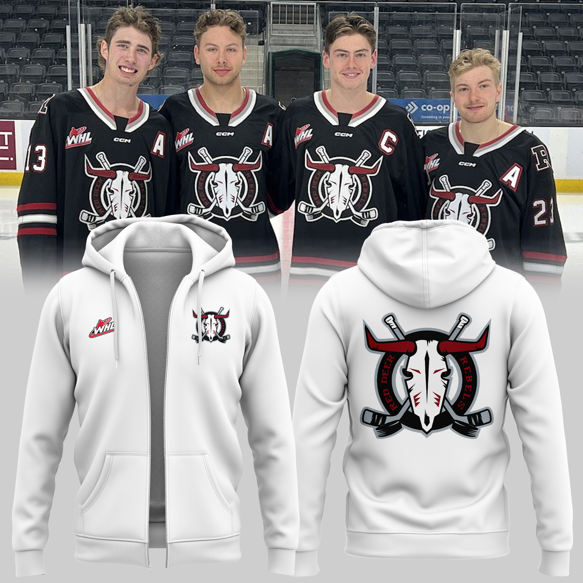 Red Deer Rebels 2025 Zip Hoodie 